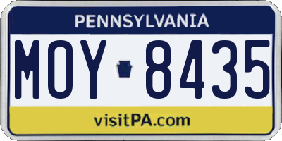 PA license plate MOY8435