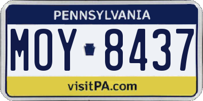 PA license plate MOY8437