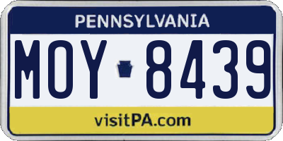 PA license plate MOY8439