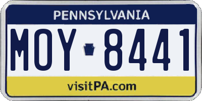 PA license plate MOY8441