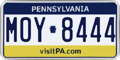 PA license plate MOY8444