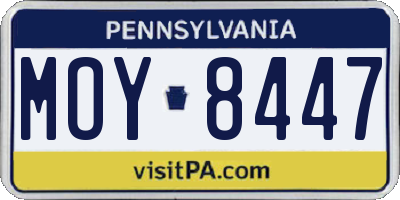 PA license plate MOY8447