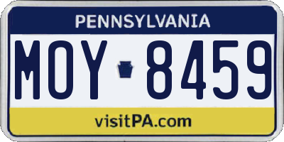 PA license plate MOY8459