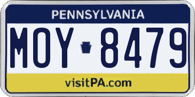 PA license plate MOY8479