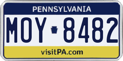 PA license plate MOY8482
