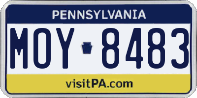 PA license plate MOY8483