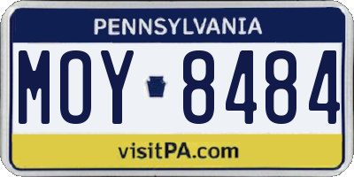 PA license plate MOY8484