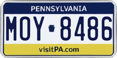 PA license plate MOY8486