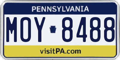 PA license plate MOY8488