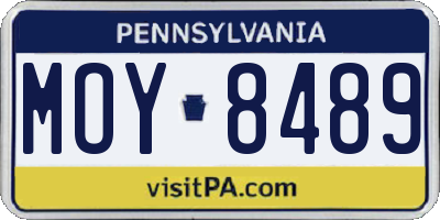 PA license plate MOY8489