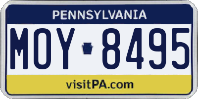 PA license plate MOY8495