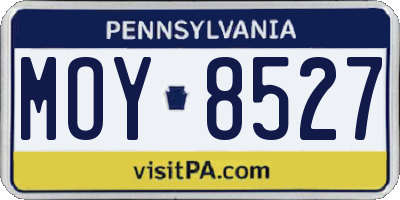 PA license plate MOY8527