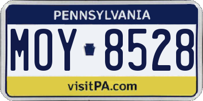 PA license plate MOY8528