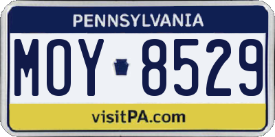 PA license plate MOY8529