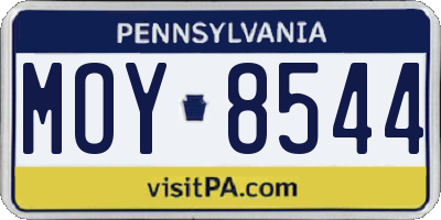 PA license plate MOY8544