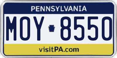 PA license plate MOY8550