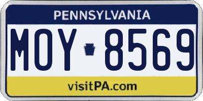 PA license plate MOY8569