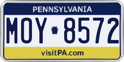 PA license plate MOY8572
