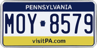 PA license plate MOY8579