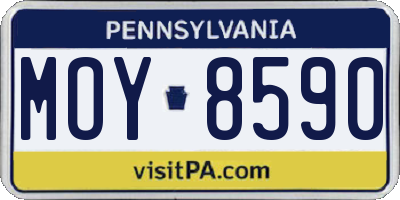 PA license plate MOY8590