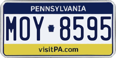 PA license plate MOY8595