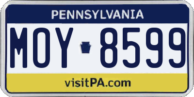 PA license plate MOY8599