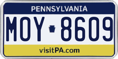 PA license plate MOY8609