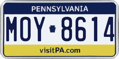 PA license plate MOY8614