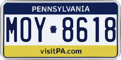 PA license plate MOY8618