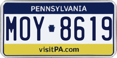 PA license plate MOY8619