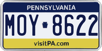 PA license plate MOY8622