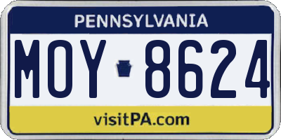PA license plate MOY8624