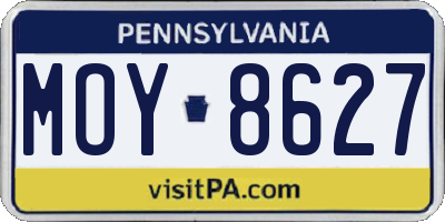 PA license plate MOY8627