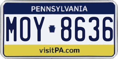 PA license plate MOY8636