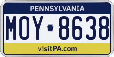 PA license plate MOY8638