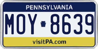 PA license plate MOY8639