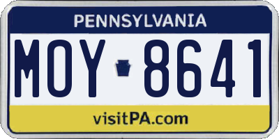 PA license plate MOY8641
