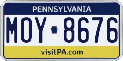 PA license plate MOY8676
