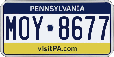 PA license plate MOY8677