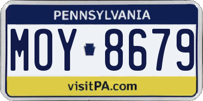 PA license plate MOY8679