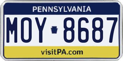 PA license plate MOY8687