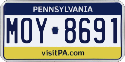 PA license plate MOY8691