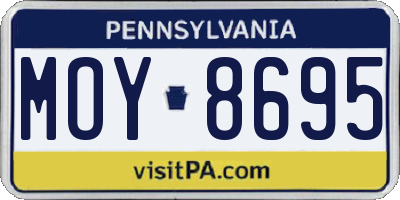 PA license plate MOY8695