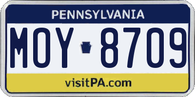 PA license plate MOY8709