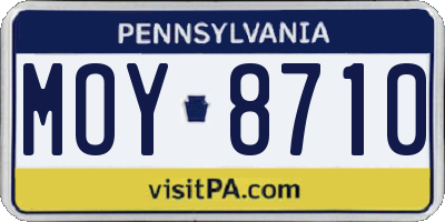 PA license plate MOY8710