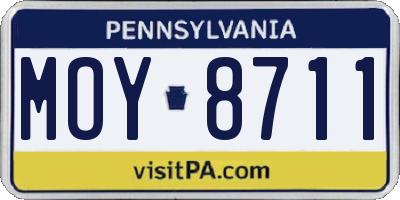 PA license plate MOY8711