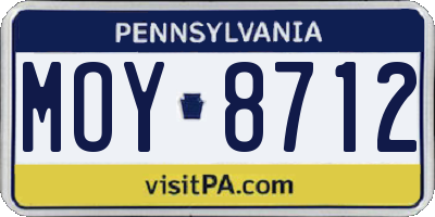 PA license plate MOY8712