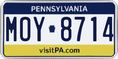 PA license plate MOY8714