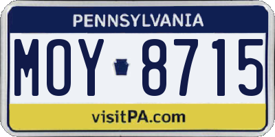PA license plate MOY8715