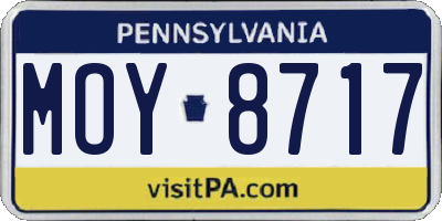 PA license plate MOY8717